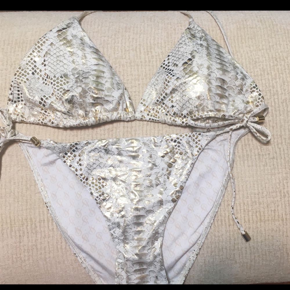 Victoria’s Secret Snakeskin Gold Triangle Bikini